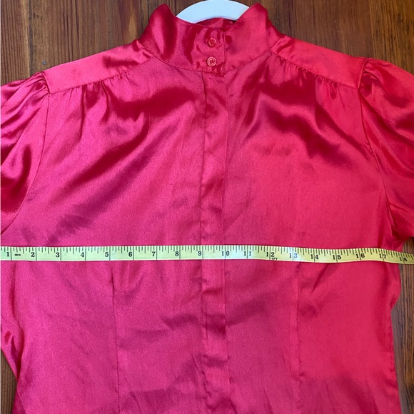 Vintage 1970s Diane Von Furstenberg Studio 54 Red Button Down blouse Disco 8 - Picture 7 of 8